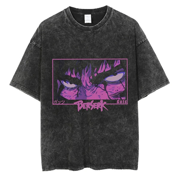 Guts Purple Oversized Vintage Wash T-shirt | Berserk