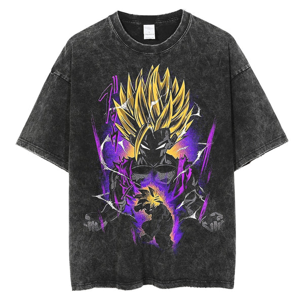 Dragon Ball Hip Hop Oversized Washed Anime T-shirt