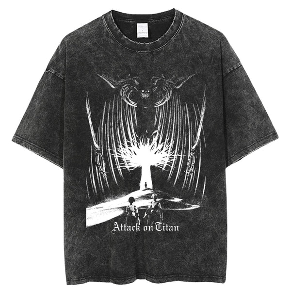 Founding Titan Eren Yeager Oversized Vintage Wash T-Shirt | Attack on Titan