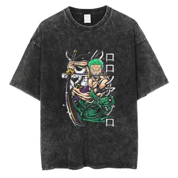 Pirate Hunter Roronoa Zoro Oversized Vintage T-Shirt | One Piece