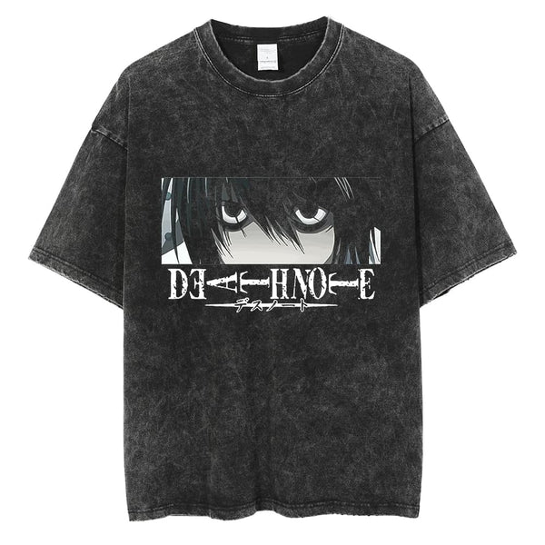 L Lawliet Oversized Vintage Wash T-Shirt | Death Note