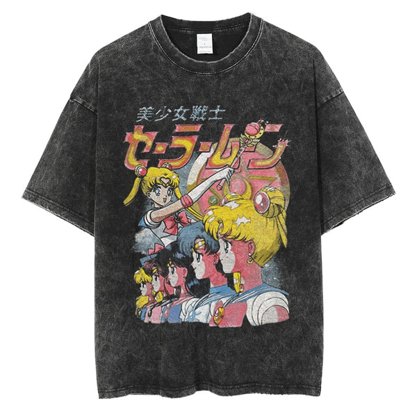 Sailor Scouts Oversized Vintage Wash T-Shirt | Sailor Moon